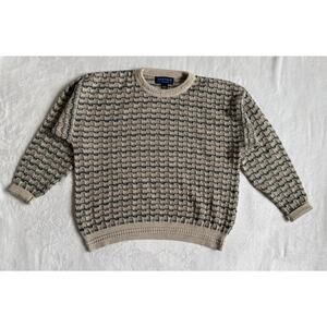 Jantzen Vintage 90s Y2K Crewneck Chunky 3D Textured Knit Sweater Size X Large